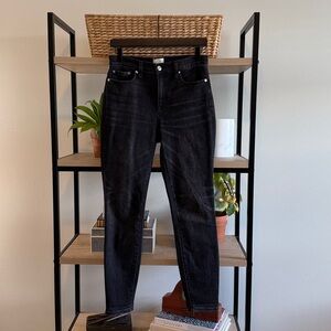 J. Crew 9" High-Rise Toothpick Skinny Dark Wash Ankle Jeans, 28